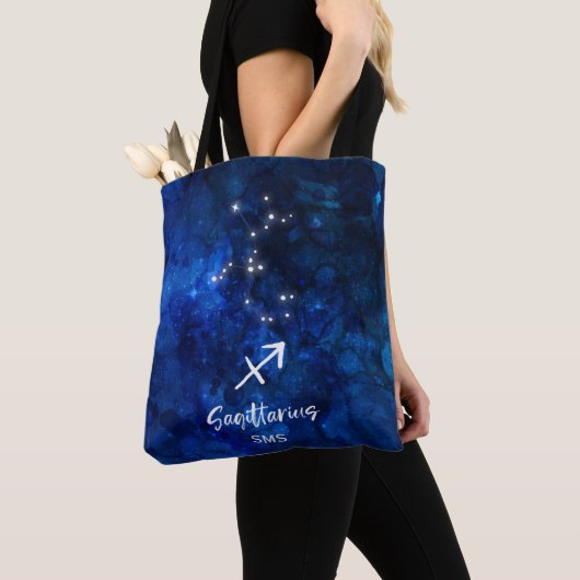 Sagittarius Zodiac Constellation Galaxy Monogram Draagtas (Dichtbij)