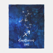 Sagittarius Zodiac Constellation Galaxy Monogram Fleece Deken (Voorkant)