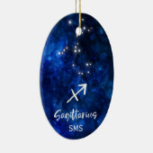 Sagittarius Zodiac Constellation Galaxy Monogram Keramisch Ornament (Rechts)