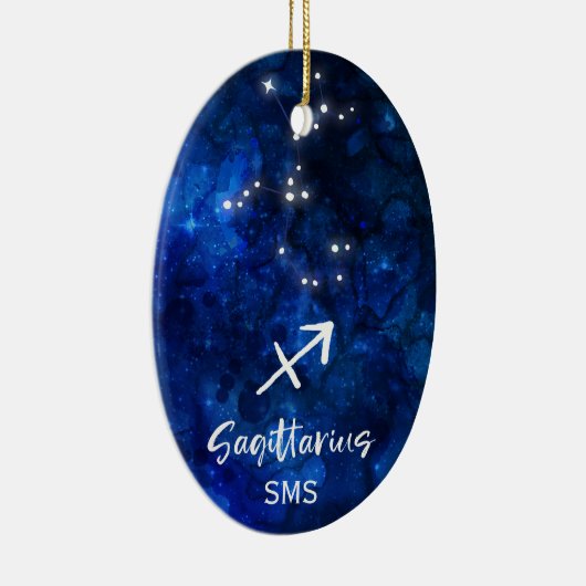 Sagittarius Zodiac Constellation Galaxy Monogram Keramisch Ornament (Rechts)