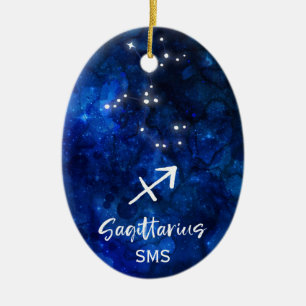 Sagittarius Zodiac Constellation Galaxy Monogram Keramisch Ornament