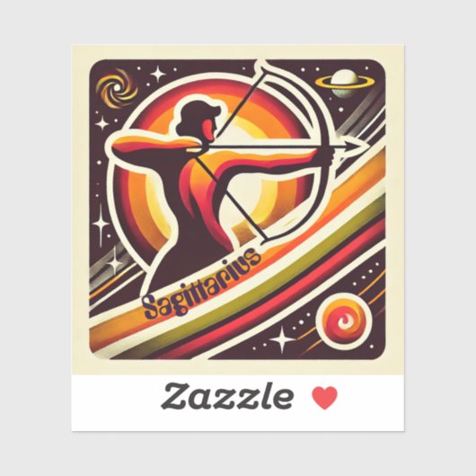 Sagittarius Zodiac Custom-Cut Vinyl Sticker (Vel)