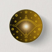 Sagittarius Zodiac Emblem Minimal Celestial Symbol Ronde Button 3,2 Cm (Voorkant)