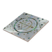 Sagittarius Zodiac Gold Abalone op constellatie Tegeltje (Zijkant)