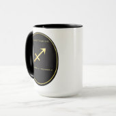 Sagittarius Zodiac Gold Oval Emblem Mug | Luxury A (Devant gauche)
