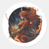 Sagittarius Zodiac Graphic Ronde Sticker (Voorkant)