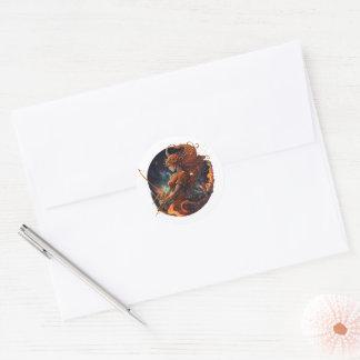Sagittarius Zodiac Graphic Ronde Sticker