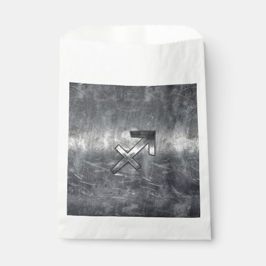 Sagittarius Zodiac Grunge Distress Steel Style Bedankzakje (Voorkant)