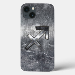 Sagittarius Zodiac Grunge Distress Steel Style iPhone 13 Hoesje