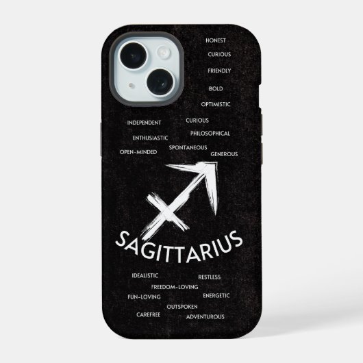Sagittarius Zodiac Horoscoop Traits Guys iPhone 15 Hoesje (Achterkant)