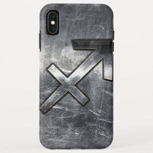 Sagittarius Zodiac in Grunge Distress Steel look iPhone XS Max Hoesje