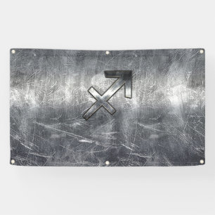 Sagittarius Zodiac in Grunge Distress Steel look Spandoek