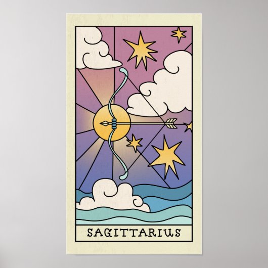 Sagittarius Zodiac Sign Abstract Art Poster (Voorkant)