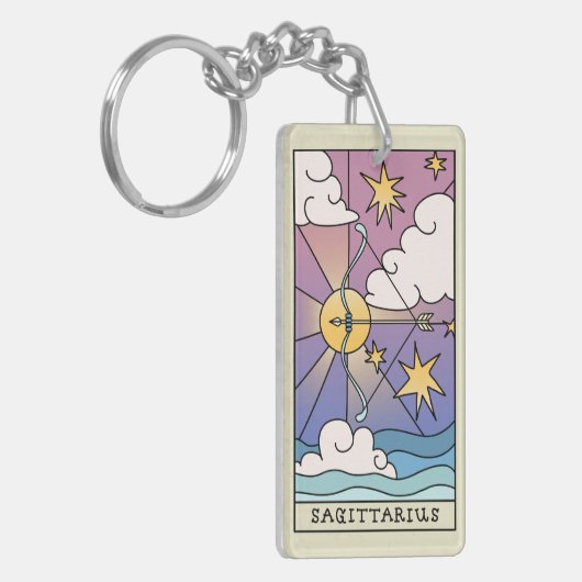 Sagittarius Zodiac Sign Abstract Art Sleutelhanger (Voorkant Links)