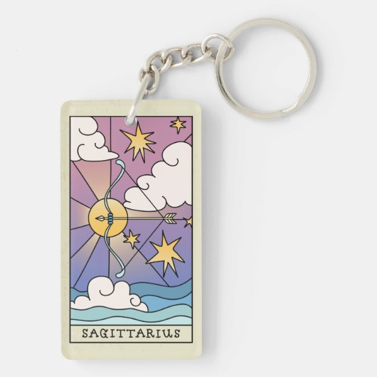 Sagittarius Zodiac Sign Abstract Art Sleutelhanger (achterkant)
