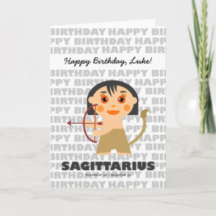 Sagittarius Zodiac Sign Birthday Kaart