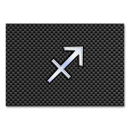 Sagittarius Zodiac Sign Black Carbon Fiber Print Kaart (Voorkant)