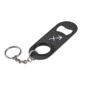 Sagittarius Zodiac Sign Black Carbon Fiber Style Mini Flessenopener (Voorkant Gekanteld)