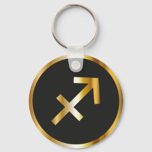 Sagittarius Zodiac Sign., Black & Gold Sleutelhang Sleutelhanger