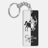 Sagittarius Zodiac Sign, Black & White Sleutelhang Sleutelhanger (Voorkant Links)