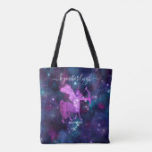 Sagittarius Zodiac Sign Cosmic Monogram Name Blue Draagtas (Achterkant)