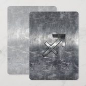 Sagittarius Zodiac Sign Distress Steel (Voorkant / Achterkant)