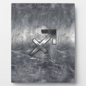Sagittarius Zodiac Sign Distress Steel Fotoplaat (Voorkant)