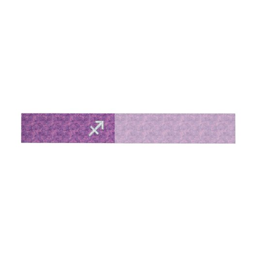 Sagittarius Zodiac Sign Fuchsia Digital Camouflage Omwikkelbaar Adreslabel (Individueel)
