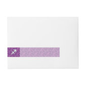 Sagittarius Zodiac Sign Fuchsia Digital Camouflage Omwikkelbaar Adreslabel (Voorkant)
