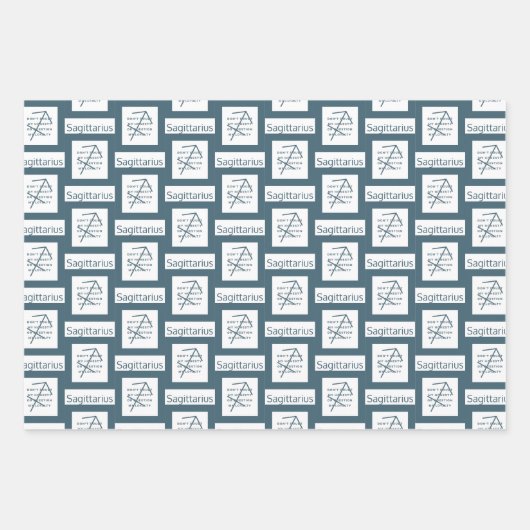 Sagittarius Zodiac Sign Fun Quote B&W Inpakpapier Vel (Voorkant 2)