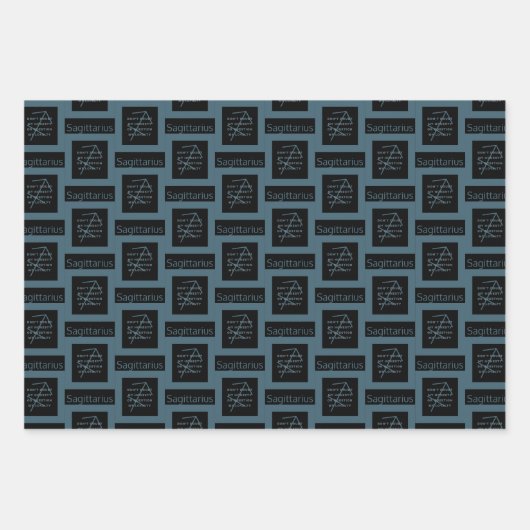 Sagittarius Zodiac Sign Fun Quote B&W Inpakpapier Vel (Voorkant)