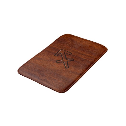 Sagittarius Zodiac Sign in Mahogany Brown Style Badmat (Gekanteld)