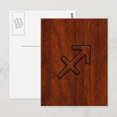 Sagittarius Zodiac Sign in Mahogany Style Briefkaart (Voorkant / Achterkant)