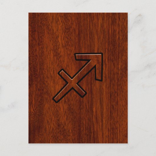 Sagittarius Zodiac Sign in Mahogany Style Briefkaart (Voorkant)