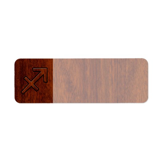 Sagittarius Zodiac Sign in Mahogany Style Etiket (Voorkant)