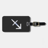 Sagittarius Zodiac Sign on Black Snake Skin Decor Bagagelabel (Voorkant horizontaal)