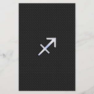 Sagittarius Zodiac Sign on Black Snake Skin Decor Briefpapier