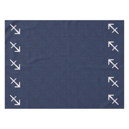 Sagittarius Zodiac Sign on Blue Carbon Fiber Print Tafelkleed (Voorkant (Horizontaal))