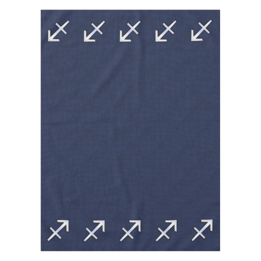Sagittarius Zodiac Sign on Blue Carbon Fiber Print Tafelkleed (Voorkant)