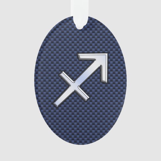 Sagittarius Zodiac Sign on Blue Carbon Fibre Style (devant)