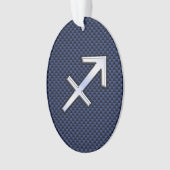 Sagittarius Zodiac Sign on Blue Carbon Fibre Style (devant)