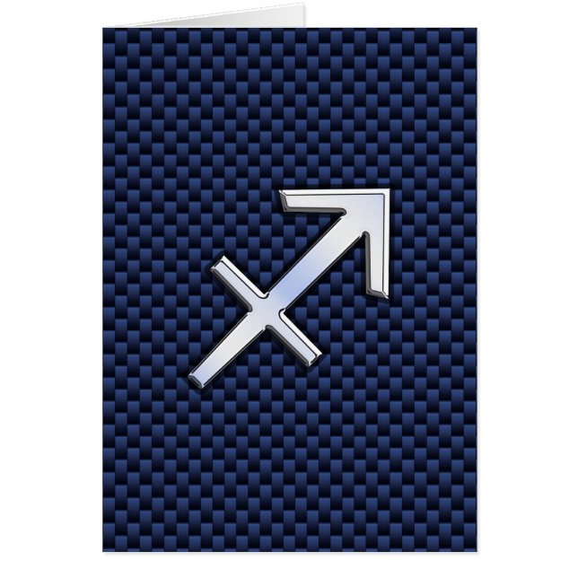 Sagittarius Zodiac Sign on Blue Carbon Fibre Style (Devant)