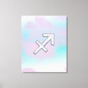 Sagittarius Zodiac Sign on Moeder Parelstijl Canvas Afdruk