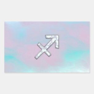 Sagittarius Zodiac Sign on Moeder Parelstijl Rechthoekige Sticker