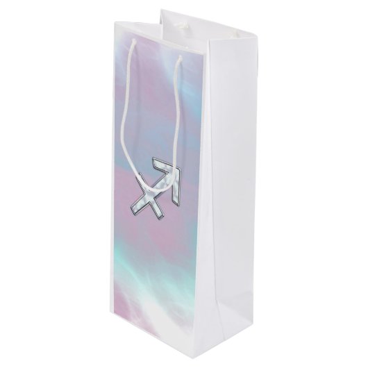 Sagittarius Zodiac Sign on Moeder Parelstijl Wijn Cadeautas (Voorkant Gekanteld)