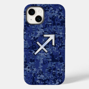 Sagittarius Zodiac Sign on Navy Camo Case-Mate iPhone 14 Hoesje