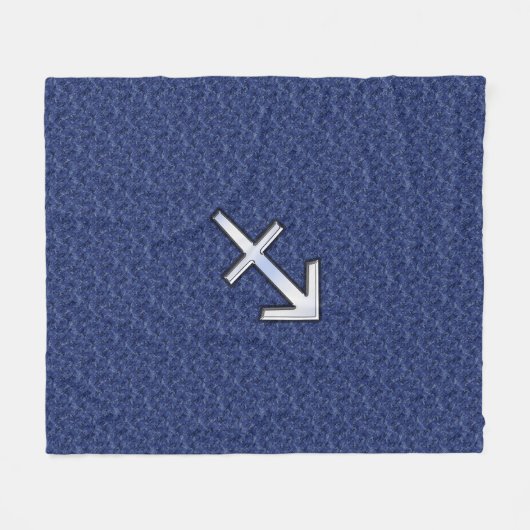 Sagittarius Zodiac Sign on Navy Digital Camouflage Fleece Deken (Voorkant (Horizontaal))