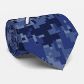 Sagittarius Zodiac Sign on Navy Digital Camouflage Stropdas (Opgerold)