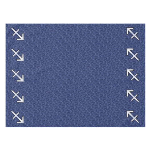 Sagittarius Zodiac Sign on Navy Digital Camouflage Tafelkleed (Voorkant (Horizontaal))