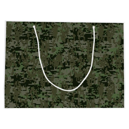 Sagittarius Zodiac Sign on Woodland Camouflage Large Cadeauzakje (Achterkant)